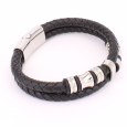 Bracelet Double Cordon Tressé Noir