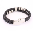 Bracelet Double Cordon Tressé Noir