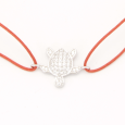 Bracelet cordon Rouge Tortue en Argent 925/1000 - Oxyde de Zirconium